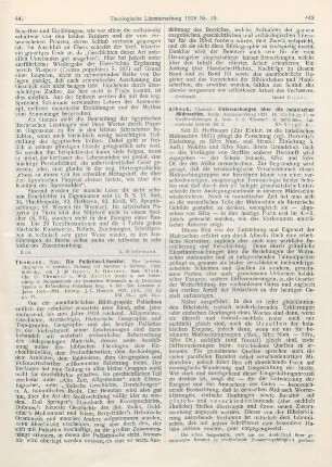 441-442 [Rezension] Thomsen, Peter, Die Palästina-Literatur. IV. Band: Die Literatur der Jahre 1915 - 1924