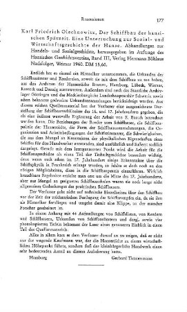 Olechnowitz, Karl Friedrich :: Der Schiffbau der hansischen Spätzeit, eine Untersuchung zur Sozial- und Wirtschaftsgeschichte der Hanse, (Abhandlungen zur Handels- und Sozialgeschichte, 3) : Weimar, Böhlau, 1960