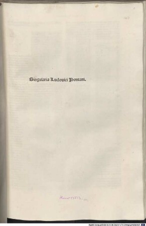 Singularia : mit Tabula