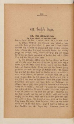 VIII. Deutsche Sagen