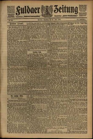 Erste Ausgabe vom Samstag, den 25. Juli 1908.