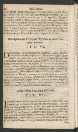 De Successione Principum Electorum. Tit. VIII.