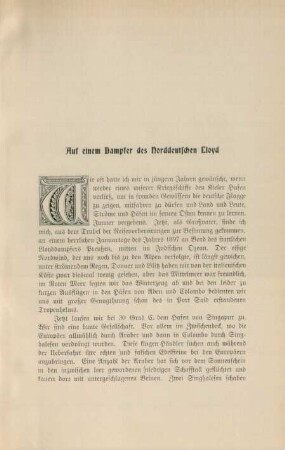 Auf einem Dampfer des Norddeutschen Lloyd