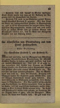 Elfte Erzählung. Die Churfürsten Friedrich I. und Friedrich II.