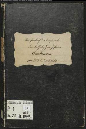 Zivilstandsregister der katholischen Gemeinde Amelunxen, Kreis Höxter (GHT 1851-1860). (Gemeinde: Katholische Gemeinde Amelunxen, Kreis Höxter)