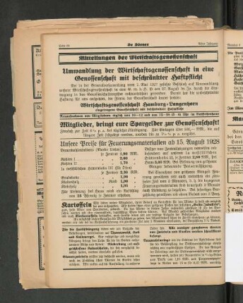 Umwandlung der Wirtschaftsgenossenschaft in eine Genossenschaft mit beschränkter Haftung
