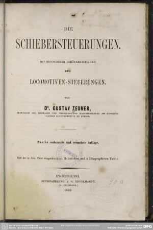 Die Schiebersteuerungen : mit besonderer Berücksichtigung der Locomotiven-Steuerungen