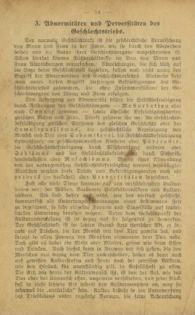 3. Abnormitäten und Perversitäten des Geschlechtstriebs