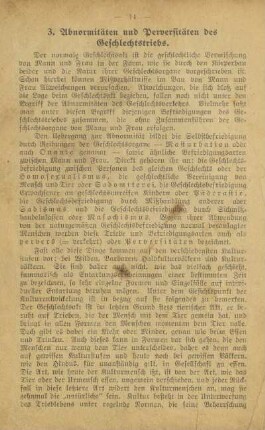 3. Abnormitäten und Perversitäten des Geschlechtstriebs