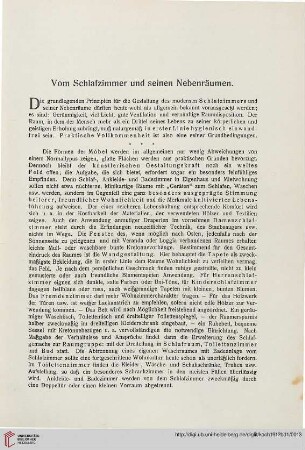 Vom Schlafzimmer und seinen Nebenräumen