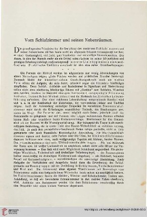 Vom Schlafzimmer und seinen Nebenräumen