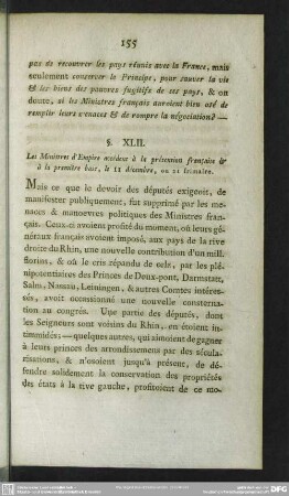 §. XLII. Les Ministres d'Empire accédent à prétention française & à la première base, le 11 décembre, ou 21 frimaire