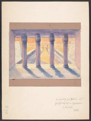Bühnenbildentwurf: Bild 1: Entwurf von Ernst Ludwig Großh. von Hessen, ausgeführt von Kurt Kempin