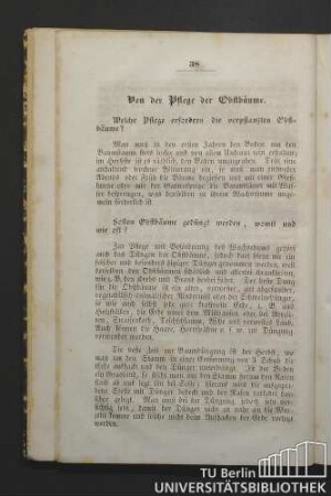 Von der Pflege der Obstbäume.