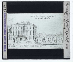 Berlin, Jägerhof auf dem Friedrichswerder,Stridbek (d.J.), Ansicht des Jägerhauses auf dem Werder (Druck) : Zeichnung!