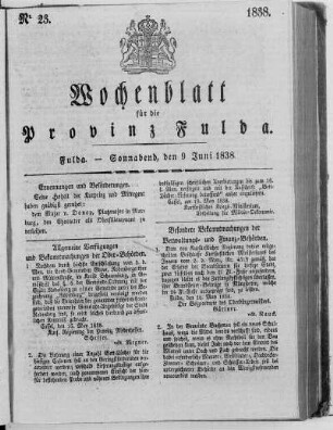 Nr. 23, Ausgabe vom 9. Juni 1838