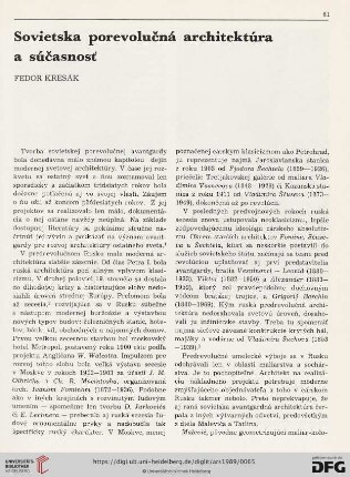 Sovietska porevolučná architektúra a súčasnostʹ