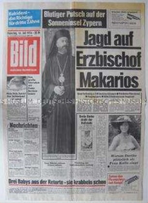 Tageszeitung "Bild" zum Staatsstreich in Zypern