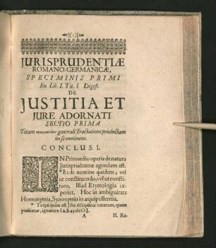 Jurisprudentiae Romano-Germanicae, Speciminis Primi ... Sectio Prima ...