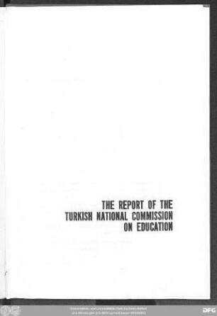 The Report of the Turkish National Commission on Education