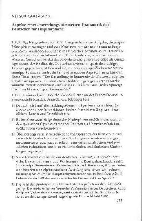 Aspekte einer anwendungsorientierten Grammatik des Deutschen für Hispanophone