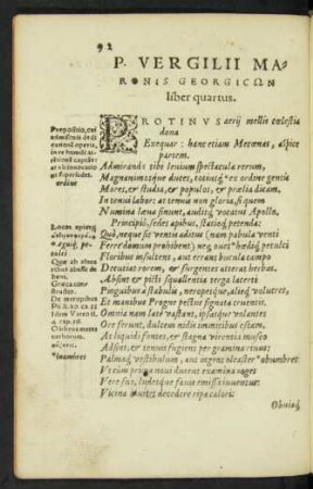 P. Vergilii Maronis Georgicon liber quartus.