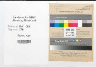Entnazifizierung Karl Frohn , geb. 22.06.1920 (Polizeibeamter)