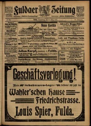 Zweite Ausgabe vom Donnerstag, den 19. März 1903.