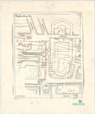 Fischer, Theodor; München - Hofgarten; Bebauungsplan - Lageplan