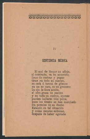 IV - Sentencia médica