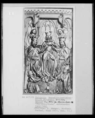 Marienkrönung, Relief vom Altar des Nonnenchores