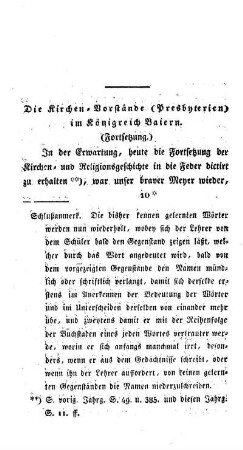 Die Kirchen-Vorstände (Presbyterien) im Königreich Baiern : (Fortsetzung)