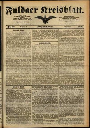 Ausgabe vom Freitag, den 08. Oktober 1909.