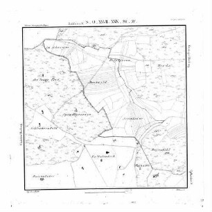 Kartenblatt SO XXVIII XXIX 20 21 Stand 1821 ca. (Multiblatt 1:5000, nur württembergischer Teil)