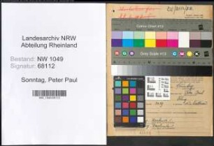 Entnazifizierung Peter Paul Sonntag , geb. 25.03.1902 (Landwirt)