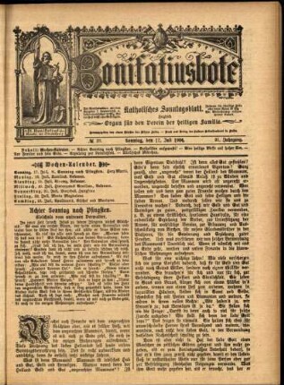 Erste Ausgabe vom Sonntag, den 17. Juli 1904.