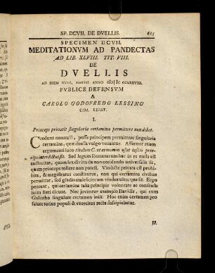 615-629, Spec. 607. De Duellis