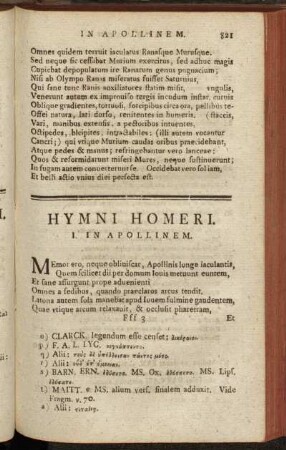 Hymni Homeri.