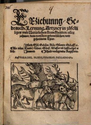 Erziehung aller zahmen Thiere, als Pferd ...