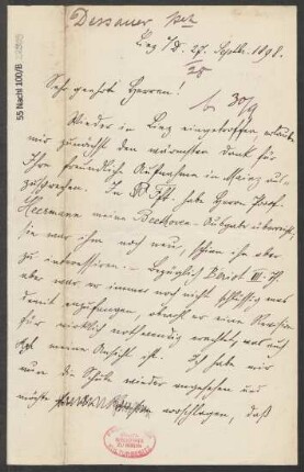 Brief an B. Schott's Söhne : 27.09.1898