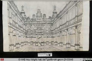 Ein Renaissance-Palast-Hof.