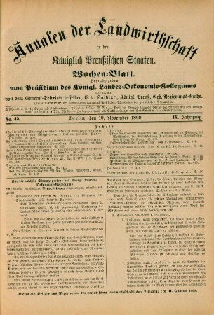 No. 45. Berlin, den 10. November 1869. IX. Jahrgang.