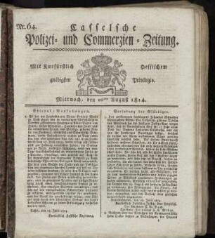 Nr. 64, Mittwoch den 10ten August. 1814