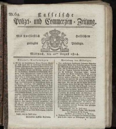 Nr. 64, Mittwoch den 10ten August. 1814