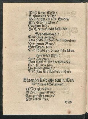 Ein ander Lied ...
