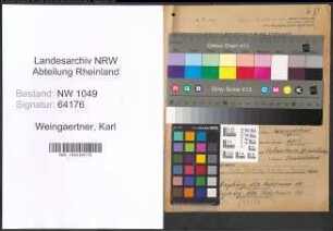 Entnazifizierung Karl Weingaertner , geb. 18.11.1901 (Angestellter)