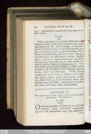 Articulus IV. De Renovatione, Seu Sanctificatione Hominis Iustificati.