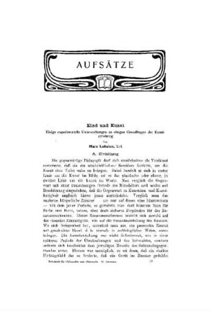Kind und Kunst : einige experimenielle Untersuchungen zu einigen Grundfragen der Kunsterziehung