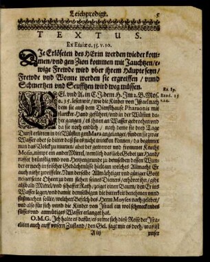 Textus. Ex Esaiae c. 35. v. 10.