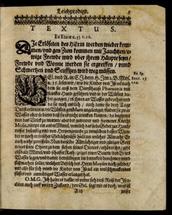 Textus. Ex Esaiae c. 35. v. 10.